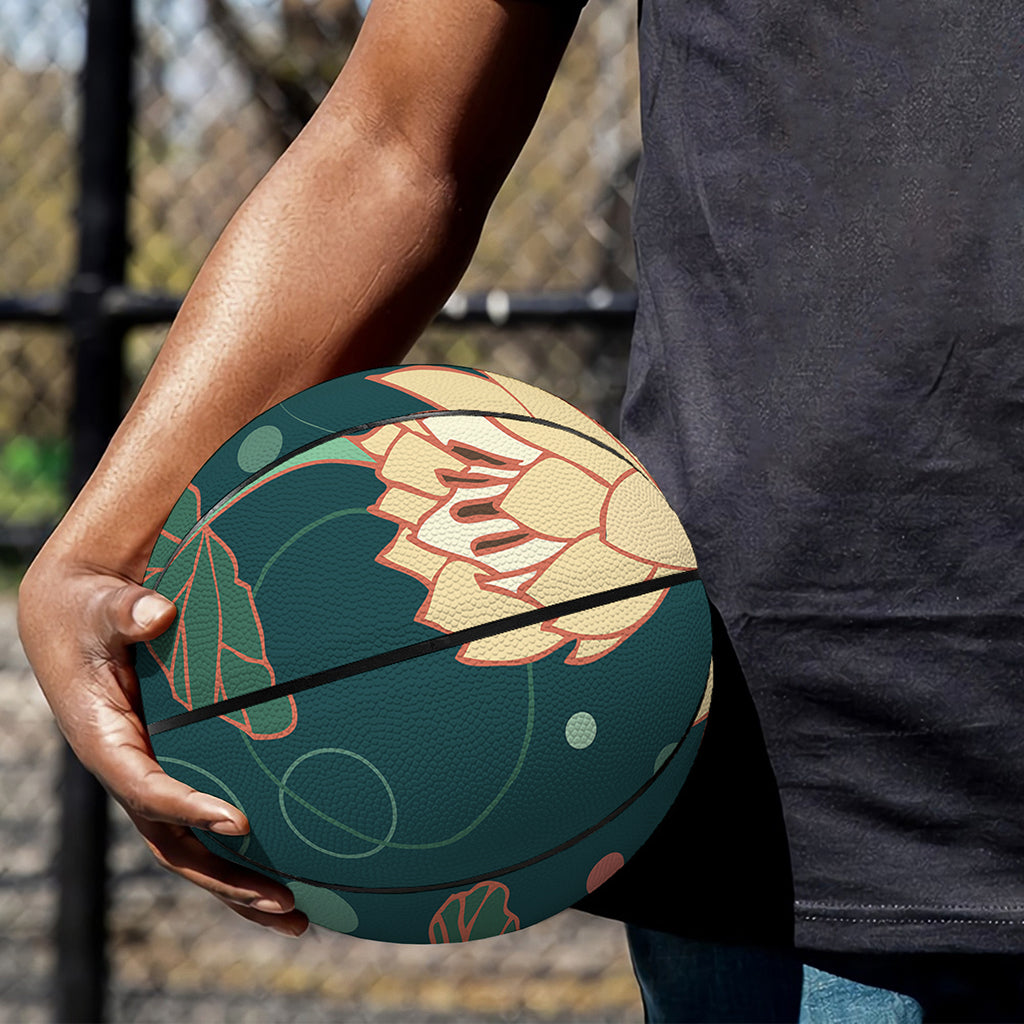 Vintage Lotus Pattern Print Basketball