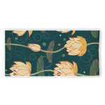 Vintage Lotus Pattern Print Beach Towel