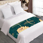 Vintage Lotus Pattern Print Bed Runner