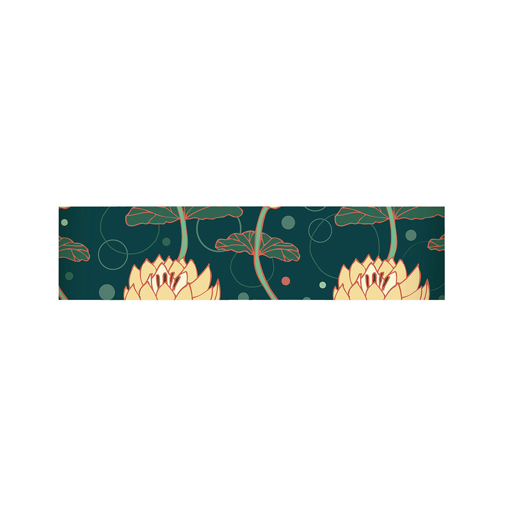 Vintage Lotus Pattern Print Bed Runner