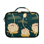 Vintage Lotus Pattern Print Briefcase Bible Bag