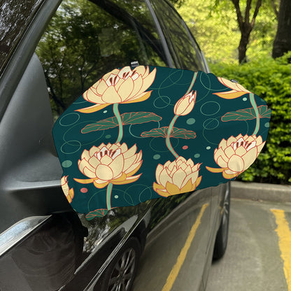 Vintage Lotus Pattern Print Car Side Mirror Covers