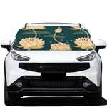 Vintage Lotus Pattern Print Car Windshield Snow Cover