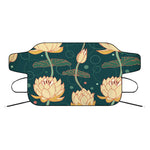 Vintage Lotus Pattern Print Car Windshield Snow Cover