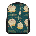 Vintage Lotus Pattern Print Casual Backpack