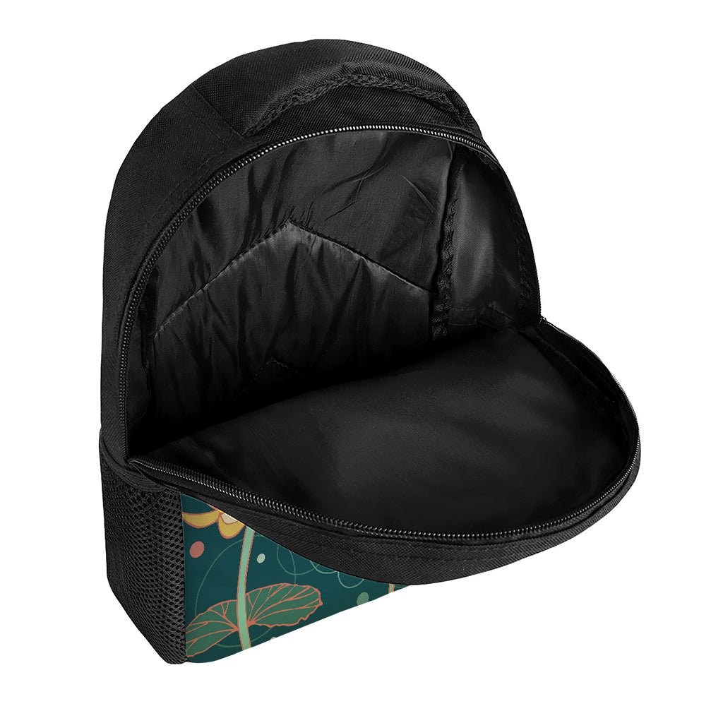 Vintage Lotus Pattern Print Casual Backpack