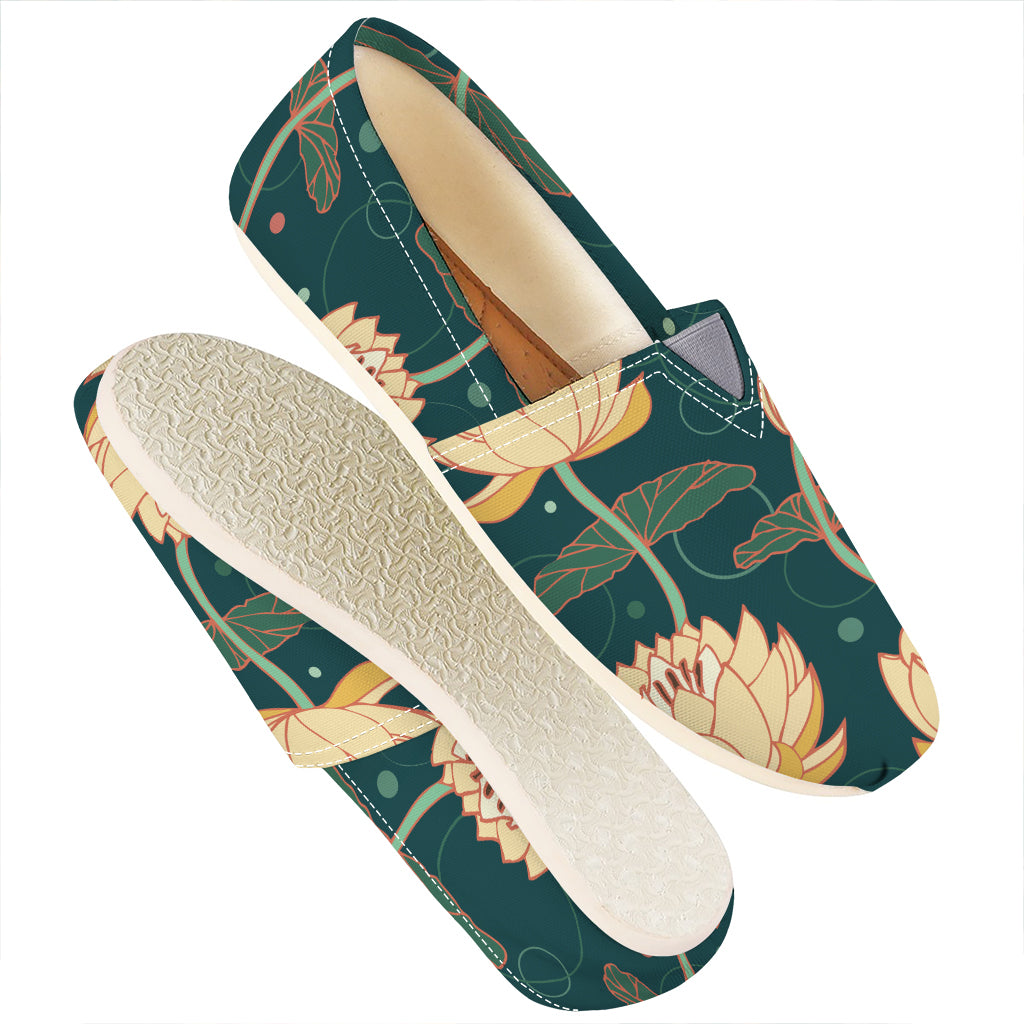 Vintage Lotus Pattern Print Casual Shoes