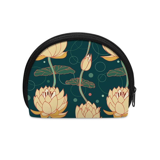 Vintage Lotus Pattern Print Coin Purse