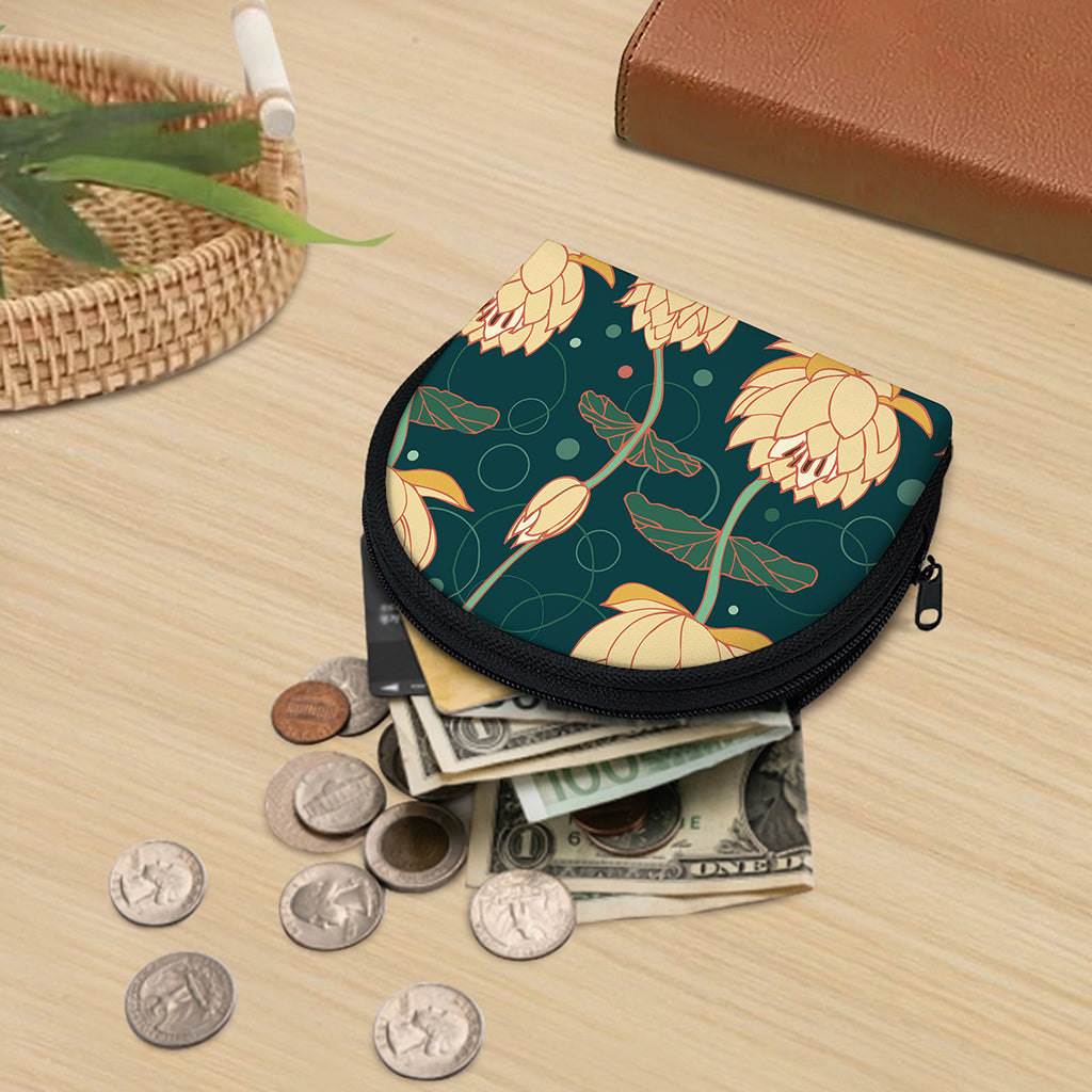 Vintage Lotus Pattern Print Coin Purse