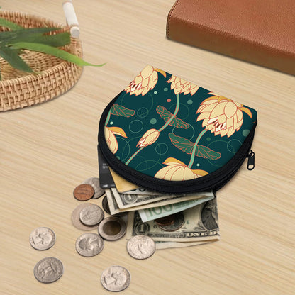 Vintage Lotus Pattern Print Coin Purse