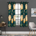 Vintage Lotus Pattern Print Grommet Curtain Panels