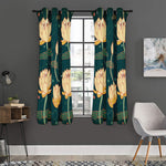 Vintage Lotus Pattern Print Curtain