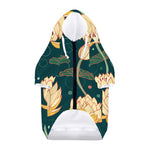 Vintage Lotus Pattern Print Dog Zip Up Hoodie
