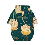 Vintage Lotus Pattern Print Dog Zip Up Hoodie