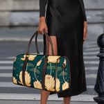 Vintage Lotus Pattern Print Duffle Bag