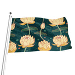 Vintage Lotus Pattern Print Flag