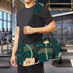Vintage Lotus Pattern Print Gym Bag