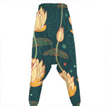 Vintage Lotus Pattern Print Hammer Pants