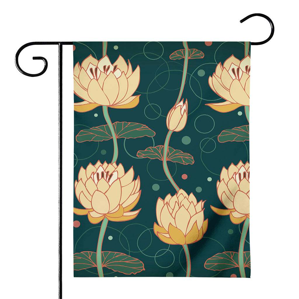 Vintage Lotus Pattern Print House Flag
