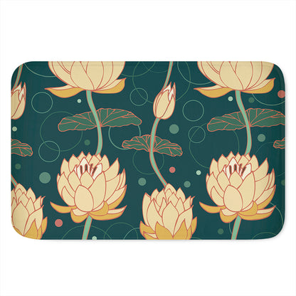 Vintage Lotus Pattern Print Indoor Door Mat