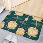 Vintage Lotus Pattern Print Indoor Door Mat