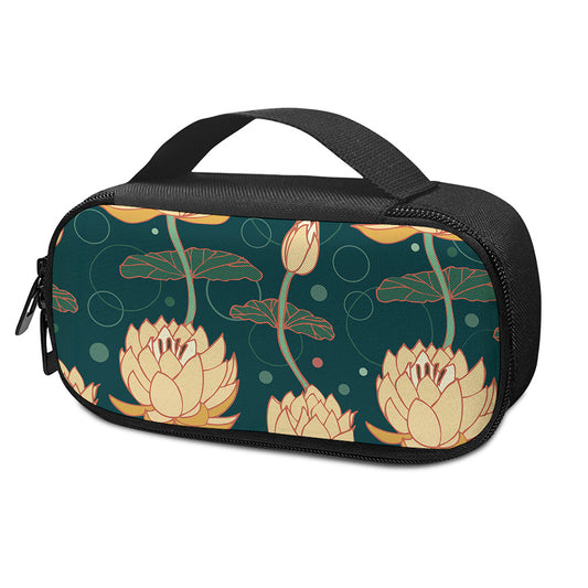 Vintage Lotus Pattern Print Insulin Cooler Travel Case
