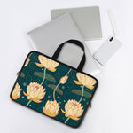 Vintage Lotus Pattern Print Laptop Sleeve With Handle