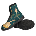 Vintage Lotus Pattern Print Backpack