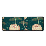Vintage Lotus Pattern Print Long Kitchen Mat