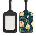 Vintage Lotus Pattern Print Luggage Tag