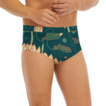 Vintage Lotus Pattern Print Men's Briefs