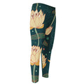 Vintage Lotus Pattern Print Men's Compression Pants