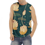 Vintage Lotus Pattern Print Men's Fitness Tank Top