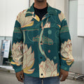 Vintage Lotus Pattern Print Men's Shirt Jacket