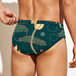 Vintage Lotus Pattern Print Men's Swim Briefs