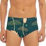 Vintage Lotus Pattern Print Men's Triangle Swim Briefs