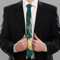 Vintage Lotus Pattern Print Necktie
