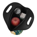 Vintage Lotus Pattern Print Neoprene Lunch Bag