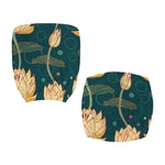 Vintage Lotus Pattern Print Office Chair Cover
