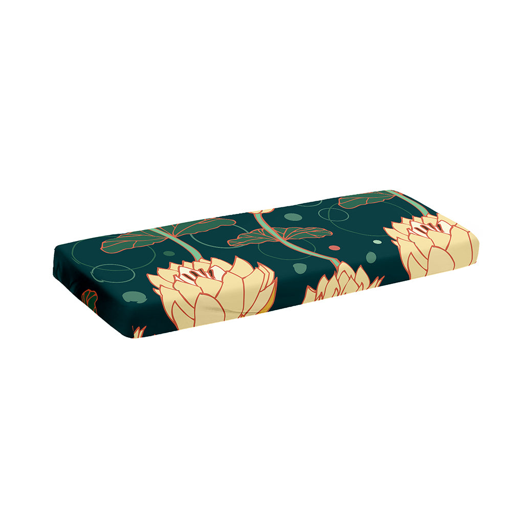 Vintage Lotus Pattern Print Piano Keyboard Cover