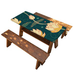 Vintage Lotus Pattern Print Picnic Table Cover