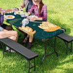 Vintage Lotus Pattern Print Picnic Table Cover