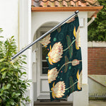 Vintage Lotus Pattern Print Polyester Flag