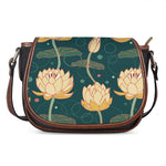 Vintage Lotus Pattern Print Saddle Bag