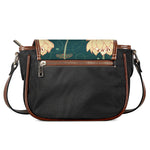 Vintage Lotus Pattern Print Saddle Bag