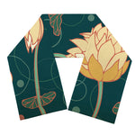 Vintage Lotus Pattern Print Scarf