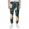 Vintage Lotus Pattern Print Joggers