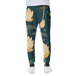 Vintage Lotus Pattern Print Scuba Joggers
