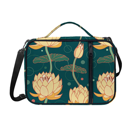 Vintage Lotus Pattern Print Shoulder Strap Bible Bag