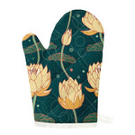 Vintage Lotus Pattern Print Single Oven Mitt